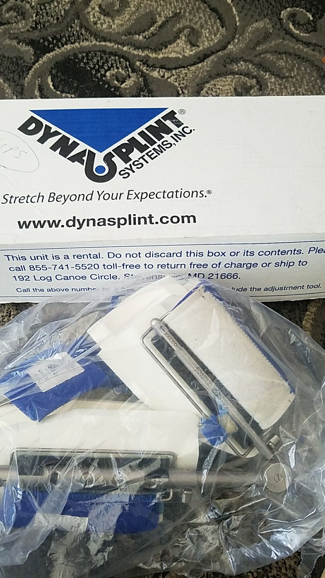 Dynasplint arm brace must go