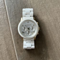 Authentic White With Gold Michael Kors Watch 