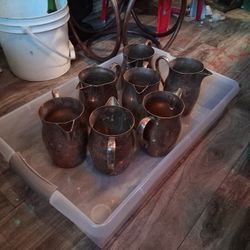 7 Towle Silver Plate Pitchers. Good Condition 