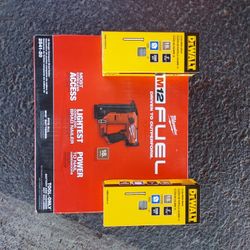 Milwaukee FUEL M12 18g Compact Brad Nailer Brand New With 2 Boxes Of 18g Dewalt Nrad Nails