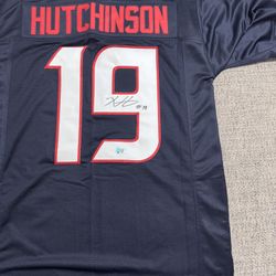 Xavier Hutchinson Signed Autograph Custom Jersey - Metabilia Coa-Houston Texans