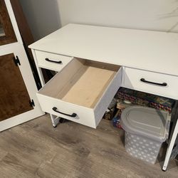 White Desk With Drawers