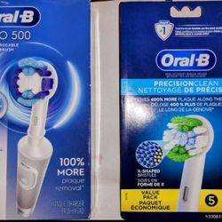 (NEW) Oral-B Toothbrush & Replacement Heads Bundle