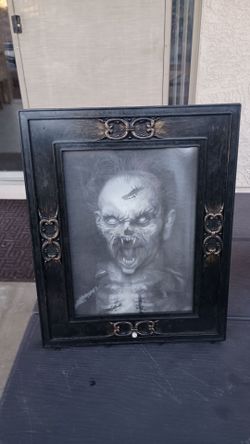 Framed Gothic Horror Vampire Portrait Art