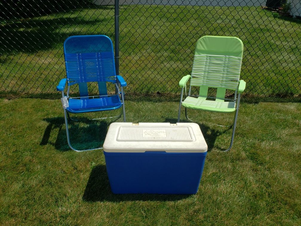 Outdoor Chairs & Cooler