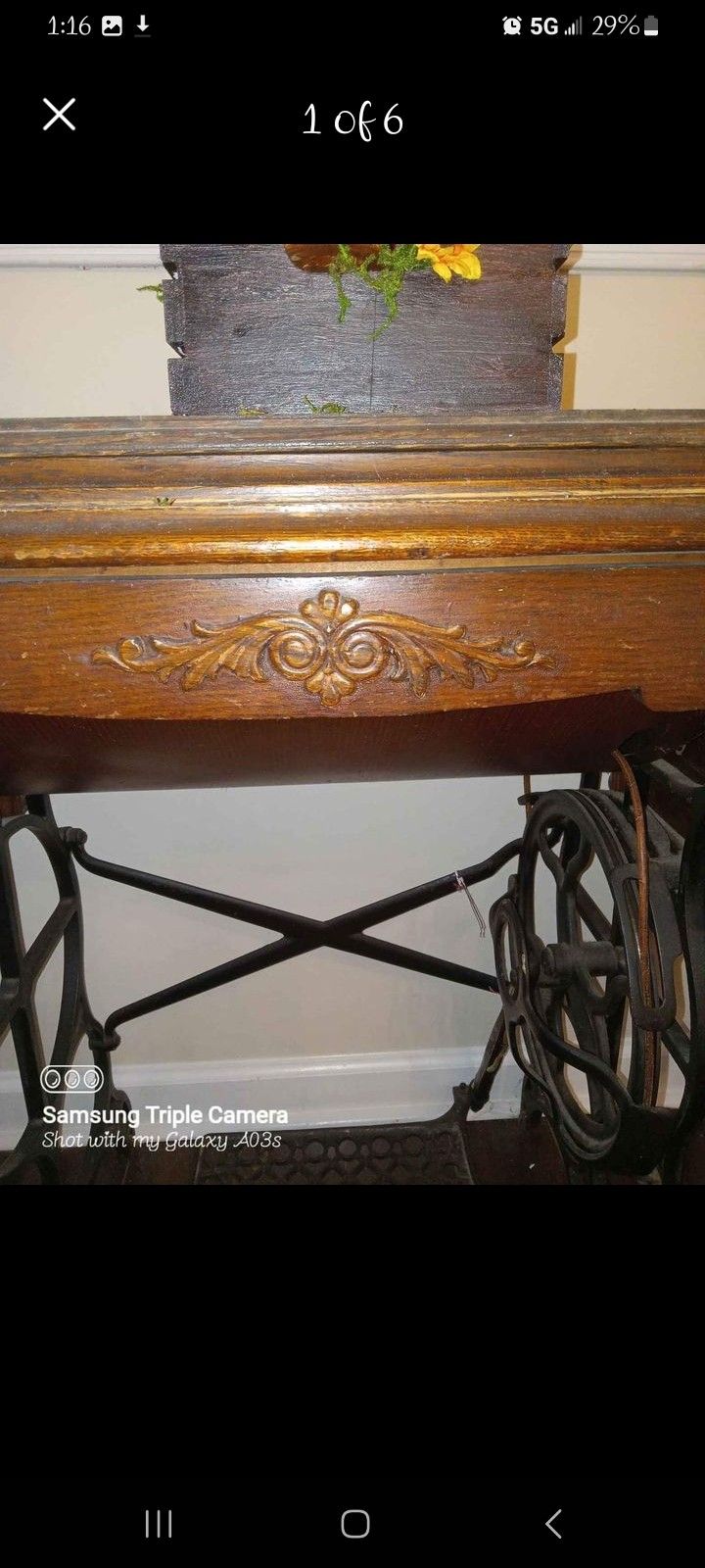  Circa 1900, Possibly Older Singer Sewing Machine Table 