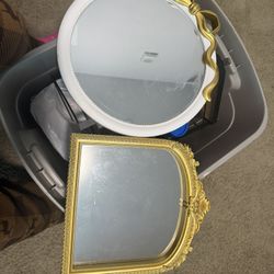 Aesthetic Gold & White Vanity Mirrors (Set of 2) 