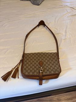 Gucci GG Canvas Shoulder Bag with Tassels