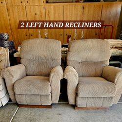 2 LEFT HAND RECLINERS