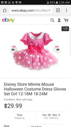 Disney Store Minnie Mouse costume baby