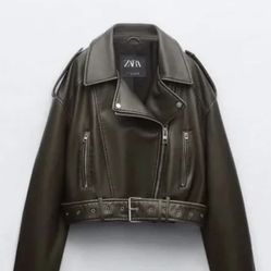 VIRAL ZARA CROPPED LEATHER JACKET