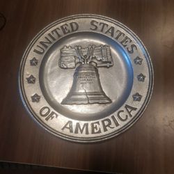Sexton 1972 Pewter 9" Plate Liberty BELL 