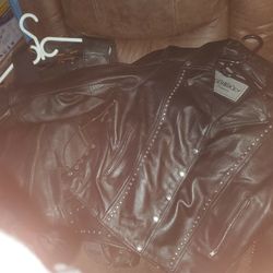 Womens Leather Jacket Vest And Chaps