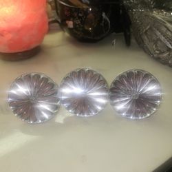 3 CRYSTAL KNOBS.  $15