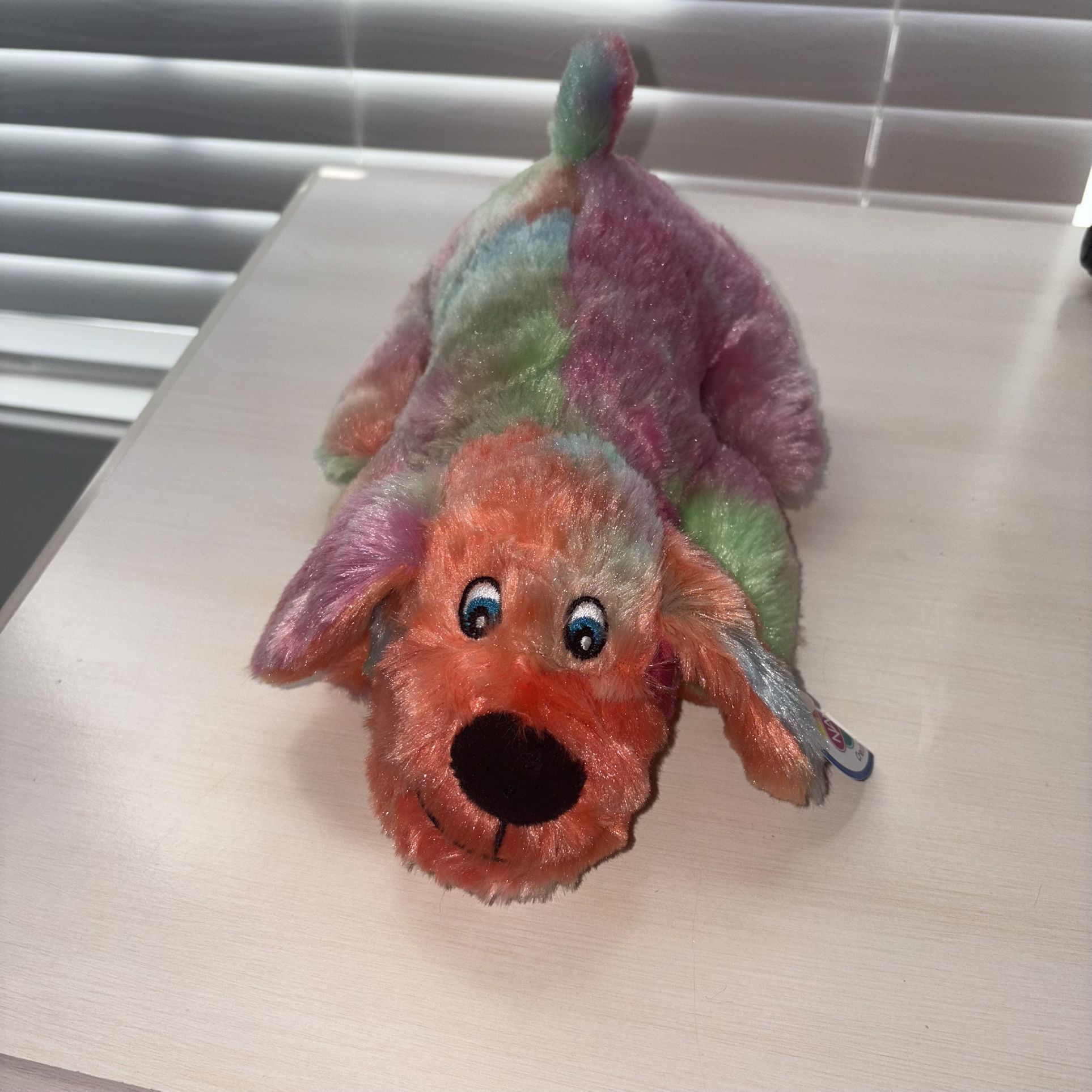 Colorful Tie Dye Puppy Stuffed Animal
