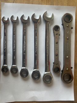7-Piece SAE Ratcheting Wrench Lot (GearWrench, Ace, Japan)