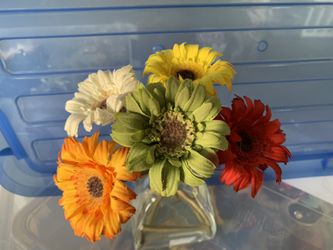 Ikea fake flowers with vase