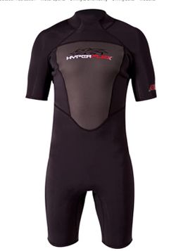 Hyperflex Wetsuit Men's Cyclone 2.5mm Spring Suit, Black Medium Long