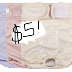 Wegreeco Washable Reusable Premium Dog Diapers,Pack Of 3,Small Dog Puppy & Doggy Diapers Female,Dog Period Panties Diapers Female In Heat Morandi-3 M