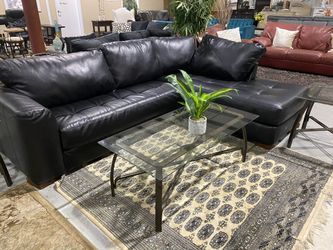 Leather sectional