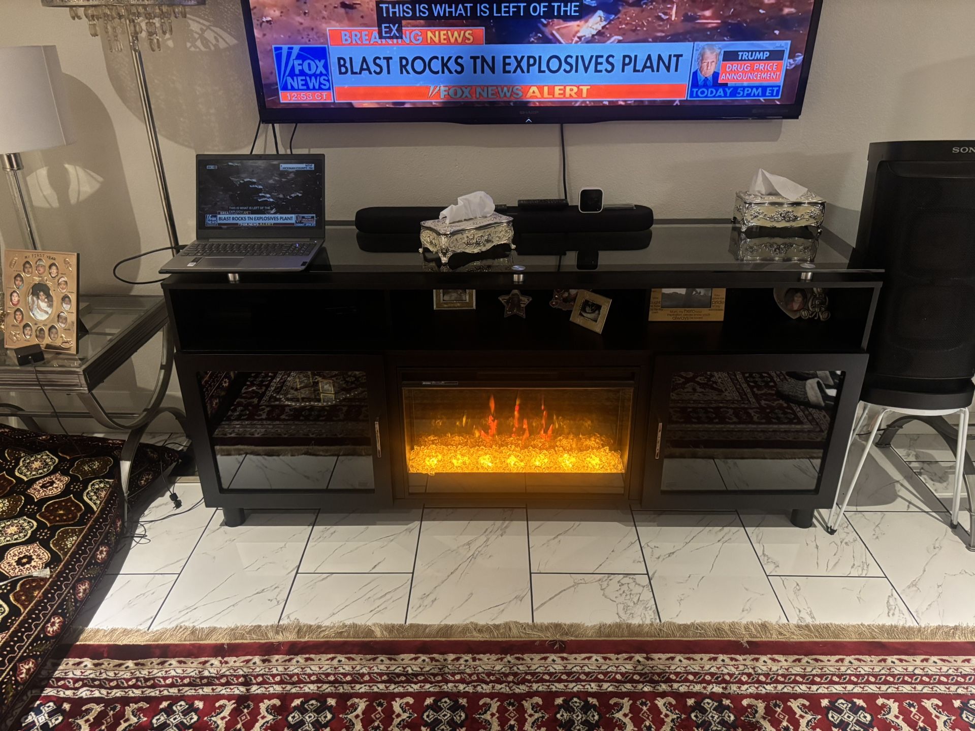Fireplace TV stand