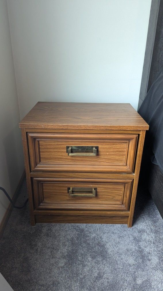 2 Drawer Wooden Night Stand/ End Table