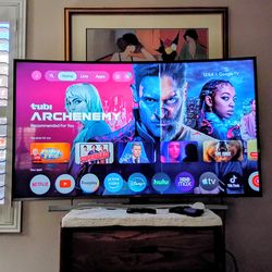 65 inch Samsung curved Smart tv with remote