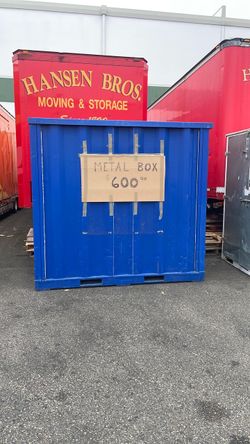 Blue Metal Storage Container Box