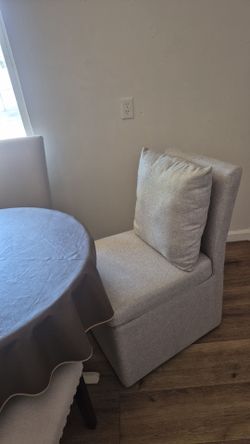 Light Gray Upholstered Armless Dining Chair
