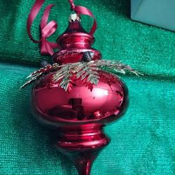 Vintage Department 56 MERCURY GLASS TEARDROP FINIAL ORNAMENT W/BOX