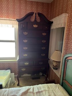 Cherry wood  high boy dresser