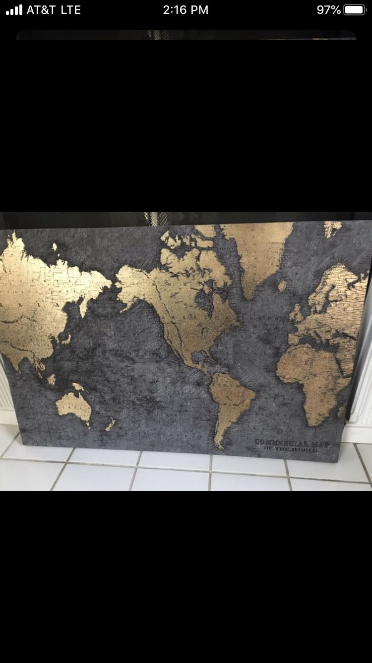 Nice large World map wall decor