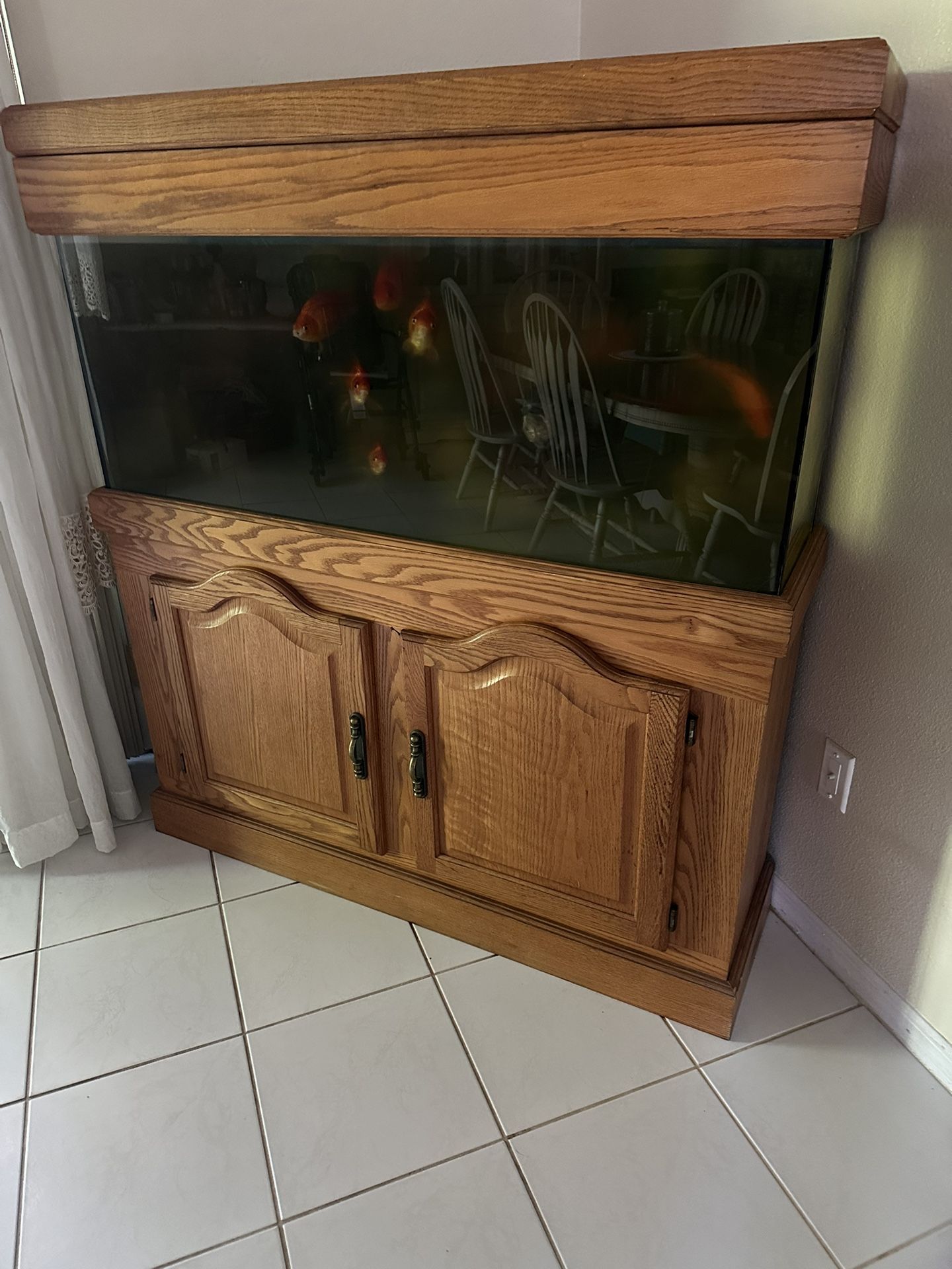 55 Gallon Tank And Oak Wood Fish Tank