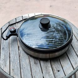 Elite Gourmet 12" Smokeless Indoor Electric BBQ Grill with Glass Lid