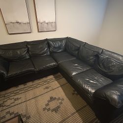 Black leather Couch