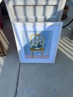Framed Floral Chair Art Print