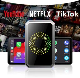 3-in-1 Wireless Carplay Adapter Magic AI Box with YouTube TikTok APPs Upgrade Wired Car Play to Wireless Support USB Drive for iPhone 10+ and Android 