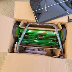 brand new in box ,20 inch Scotts manual reel mower w/ grass catcher