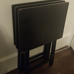 3 Black Folding Trays/Tables