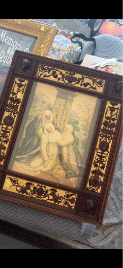 Vintage 1800s sodama gothic sienna Italian art carved handmade.