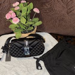 NWT Versace  Black  Greca Goddess Mini  Bag 