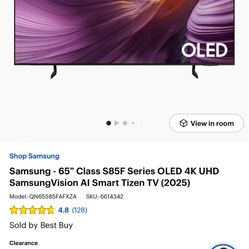 Samsung S85F 65” OLED - BRAND NEW SEALED