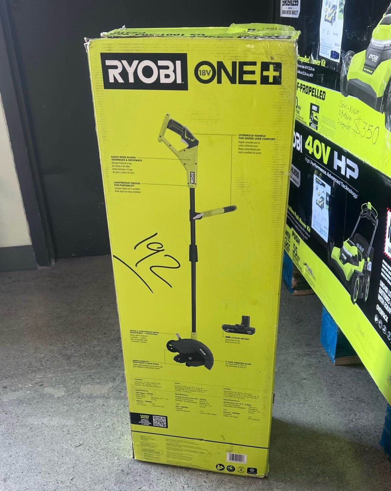 RYOBI ONE+ 18V 9 in. Cordless Battery Edger with 2.0 Ah Battery and Charger