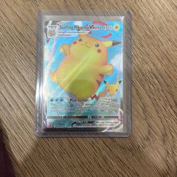 surfing pikachu v max pokemon cards 