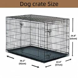 36" Dog Cage, Two Door Wire Dog Crate, Heavy Duty Portable Dog Cage
