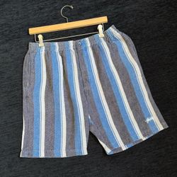 STUSSY STRIPED WOVEN SHORTS SIZE MEDIUM