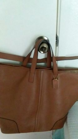 Large travel Coach authentic bag leather