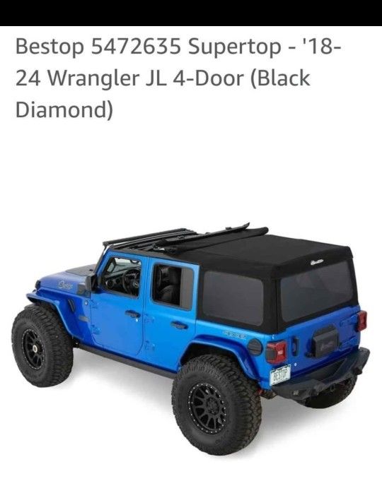 New in box...Bestop (contact info removed) Supertop - '18-24 Wrangler JL 4-Door (Black Diamond) retail $2230