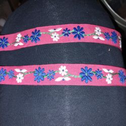 56" Vintage Hand Made Embroidered Ribbon