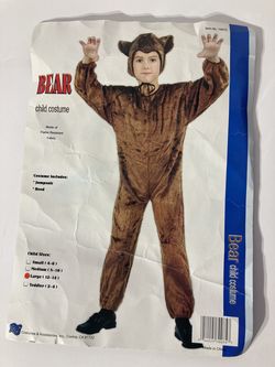 Bear Child's Halloween Costume Brown Faux Fur. Large 12 -14  Kids.